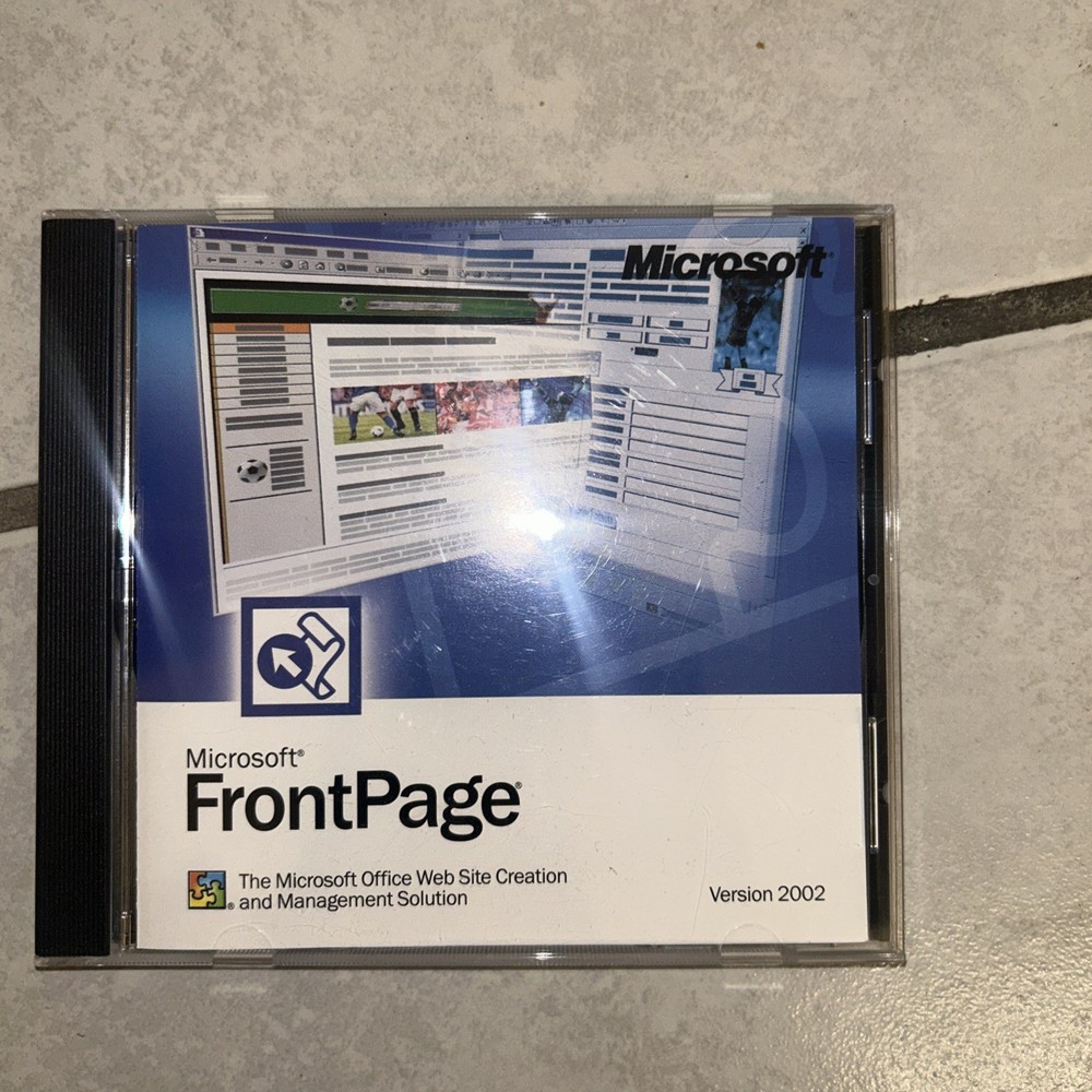 Microsoft Front Page 2002 CD-ROM Software/ Windows Web Site Creation/product Key