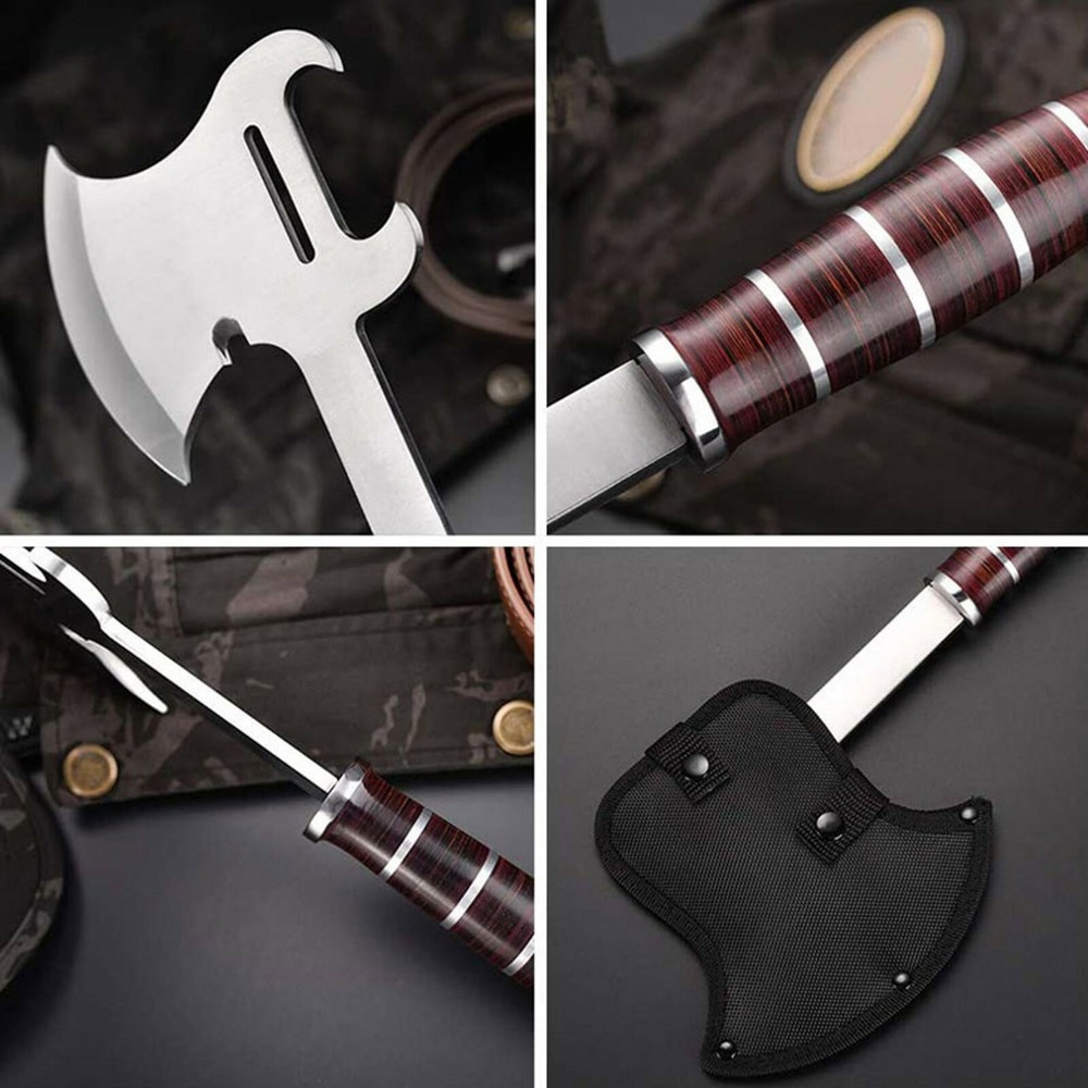 Hand Axe | Hatchet | Multi Tool Wood Handle Axe With Sheath | Multi Purpose Axe