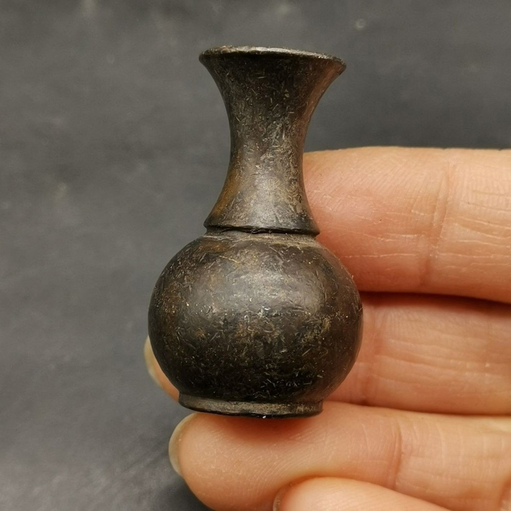 Solid Brass Incense Holder Small Copper Vase Vintage Buddhist Altar Decor