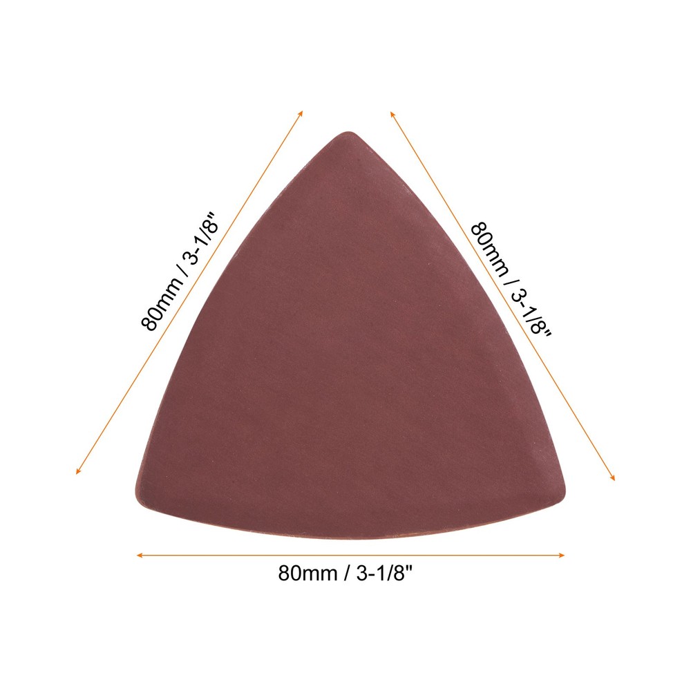 120pcs 1500 Grits 80mm Aluminum Oxide Triangular Hook & Loop Sandpapers Pads