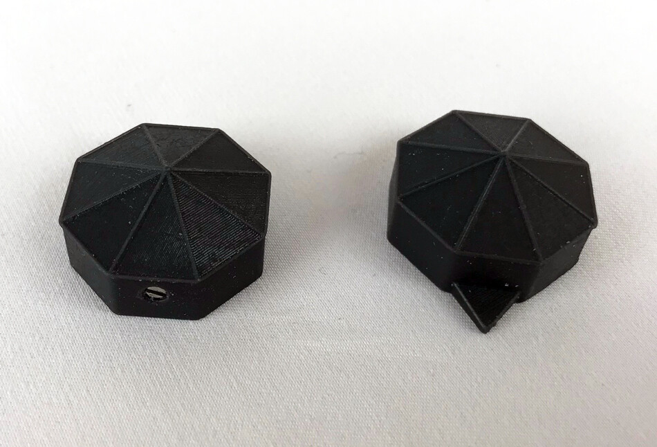 2 Vintage Daka-ware Style Octagon Pinwheel Guitar Pointer Knobs Black or White