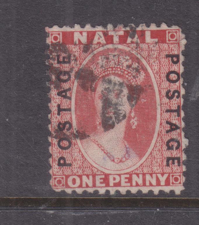 NATAL, 1870 POSTAGE at sides, 1d. Red, used.