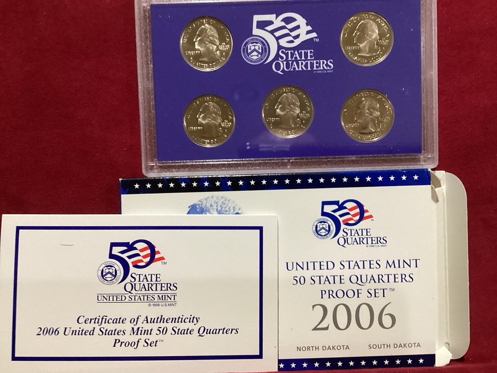 2006 US Mint Clad State Quarter Proof Set with Box & COA, Uncirculated