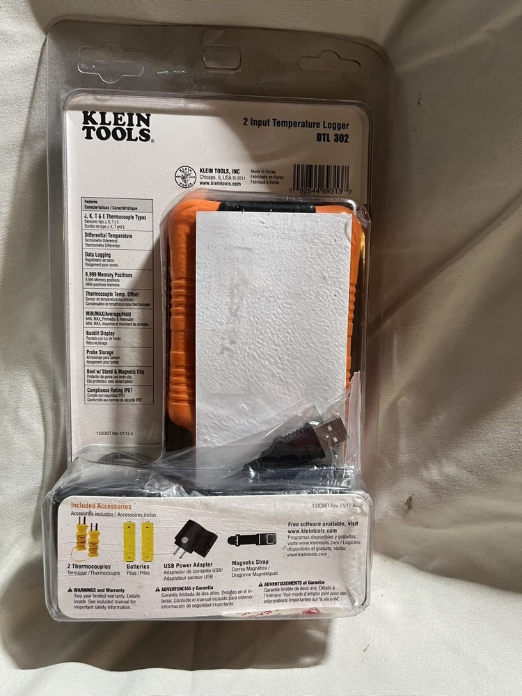 Klein Tools DTL302 - Dual Input Temperature Logger