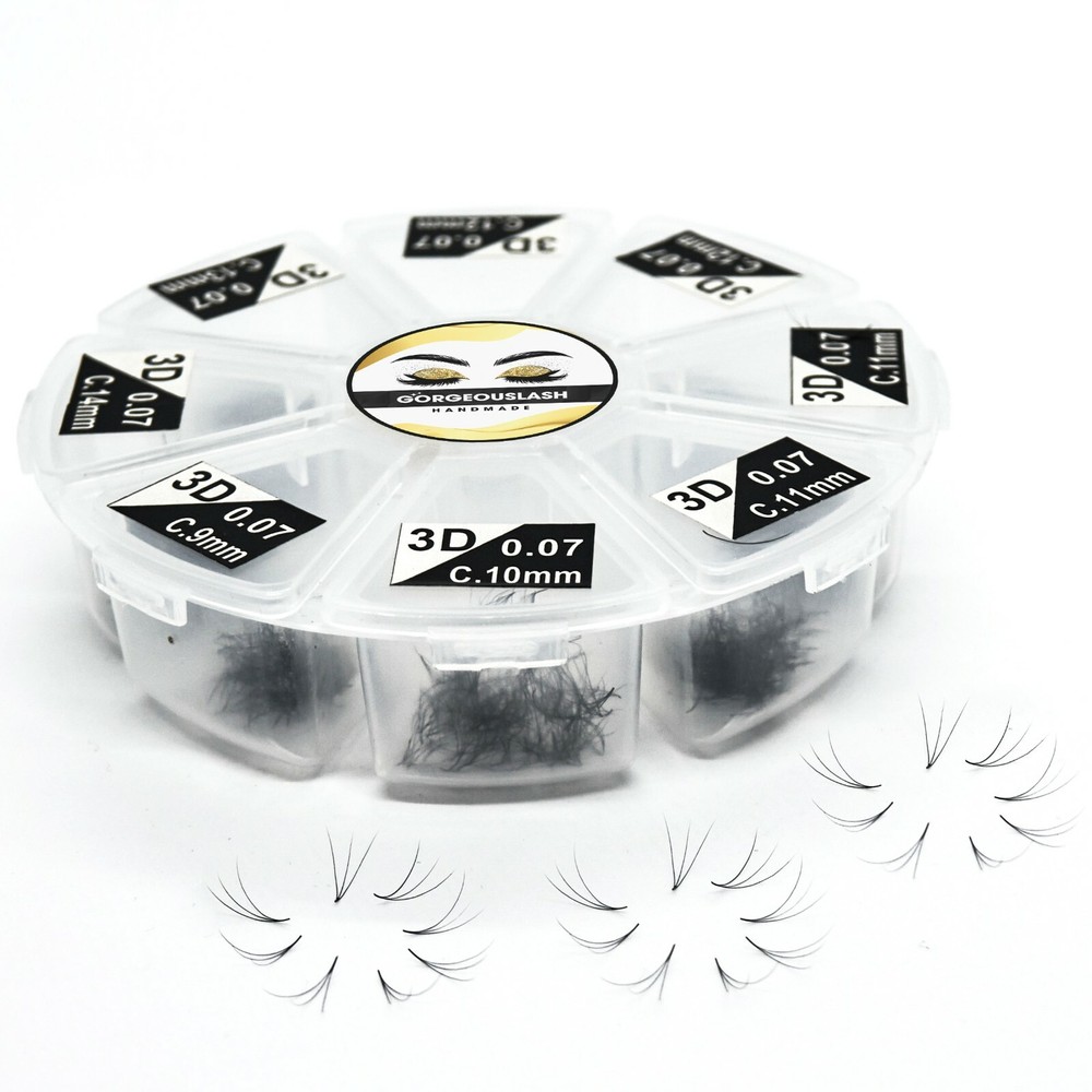Mixed 3D Lashes. 1000 Premade Volume Fans. Eyelash Extensions, Handmade!