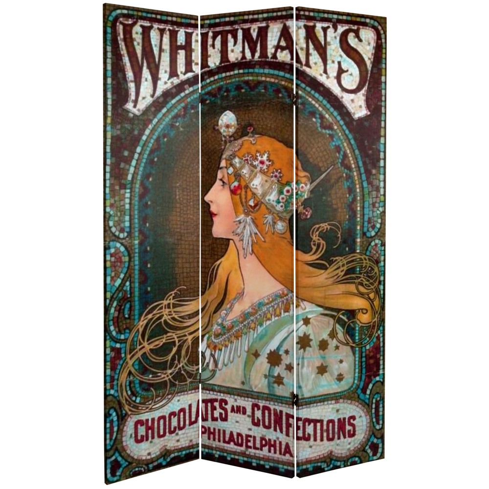 6 ft. Tall Double Sided Confections Canvas Room Divider