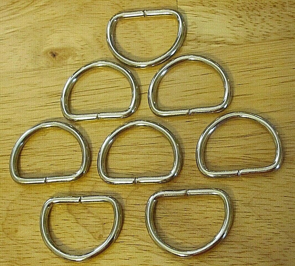 Leather Making Craft 8 Count "D" Dee Ring Belts, Purses, Dog Collars 1 3/8 inch