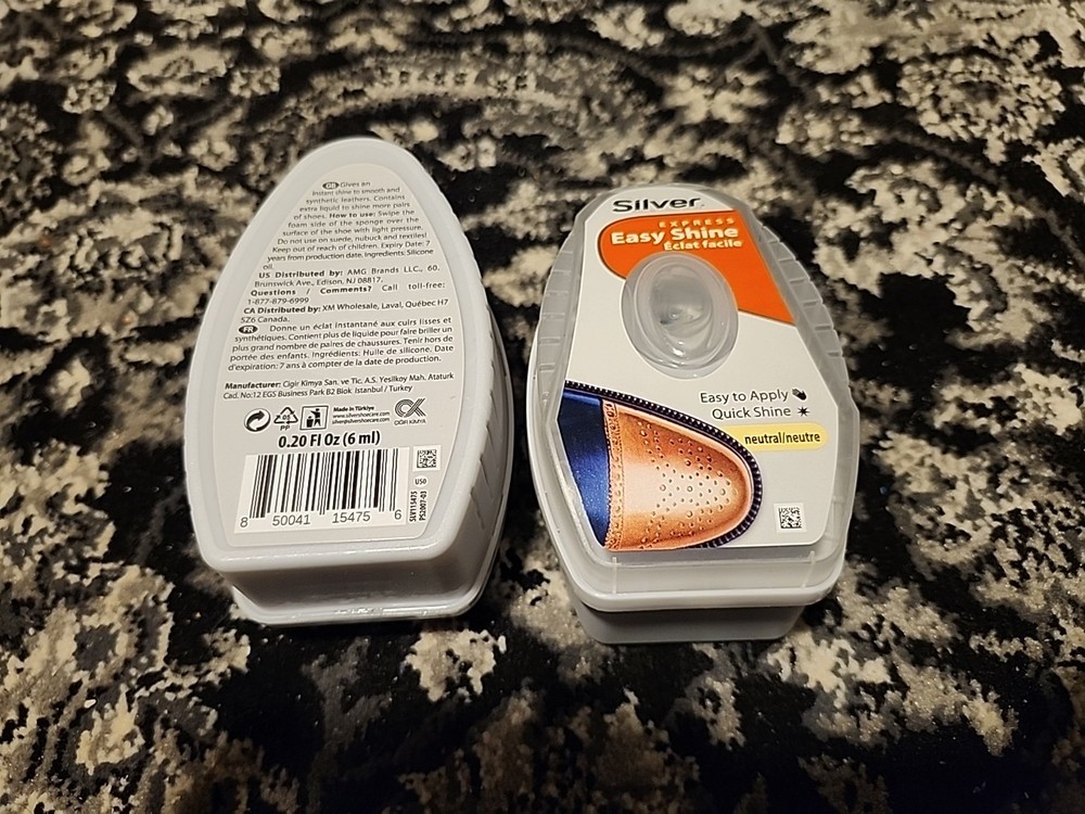 Silver Express Easy Shine Sponge Leather Shoe Polish - Neutral - 0.20 oz 2 Pack