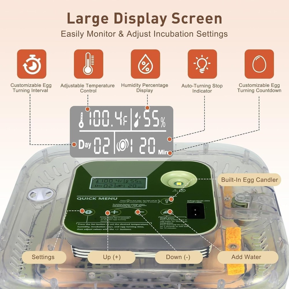 Series IV - 12 Egg Fully Automatic Incubator, Low Maintenance, Intelligent Se...