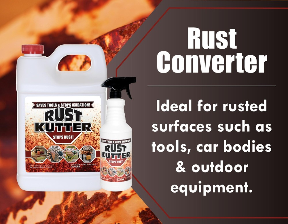 Rust Kutter - Stops Rust and Converts Rust Spots to Leave A Primed Surface Re...