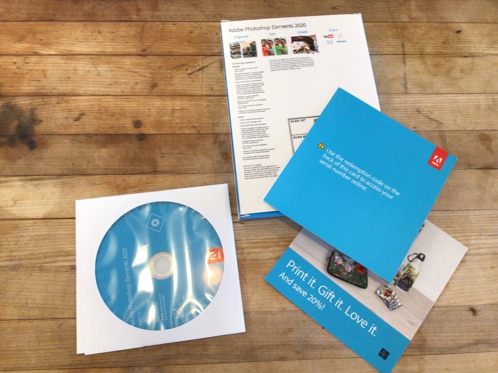 Adobe Photoshop Elements 2020 PC/Mac Disc Version with Serial Number