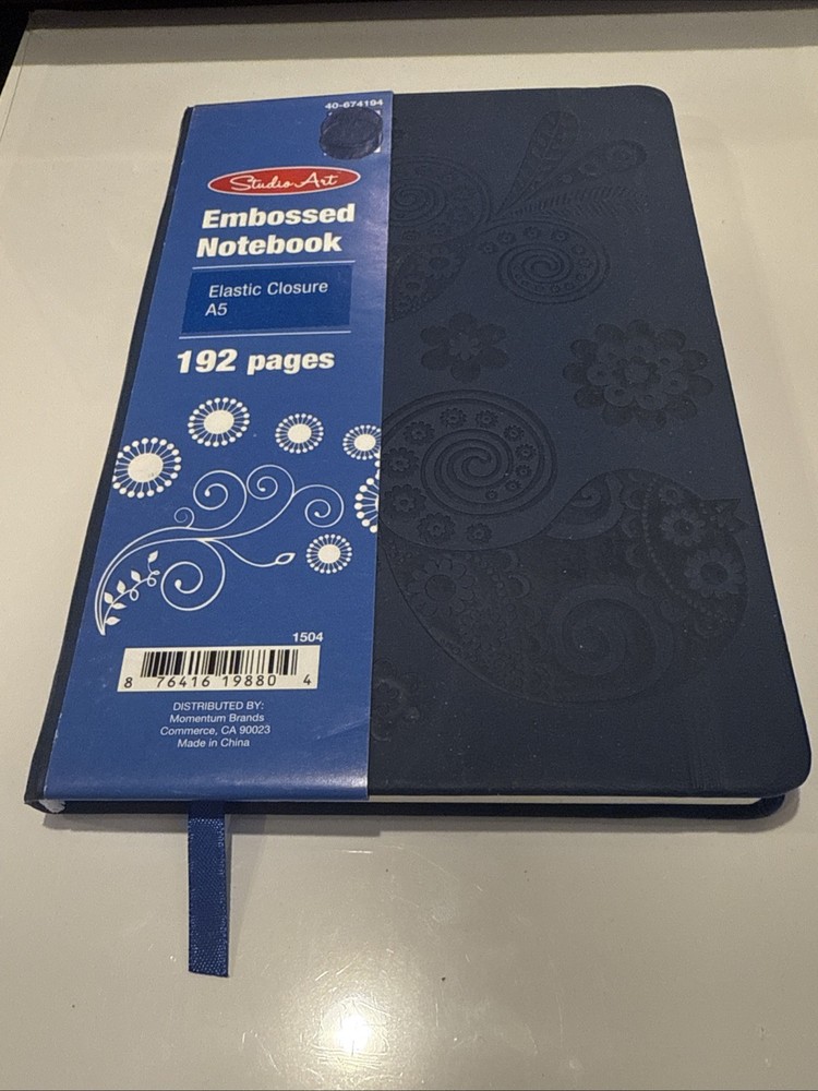 ELASTIC CLOSURE EMBOSSED NOTEBOOK 192 PAGES "8" X "5.5"