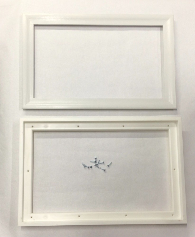 Garage Window Kit w/ Cascade White Insert & Frame 2" Thick Steel Back Doors