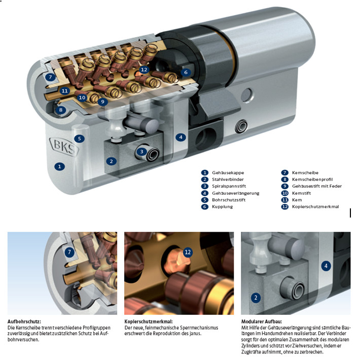 BKS Janus 46 /High Security Padlock /Made in Germany