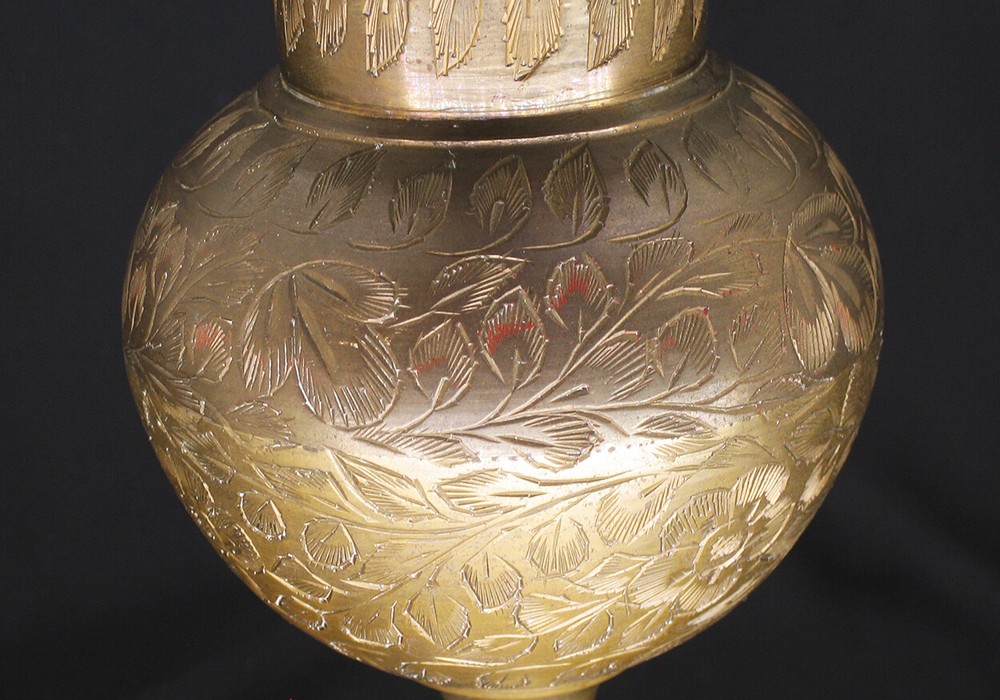Vintage Solid Brass Handmade and Engraved Vase Made in India