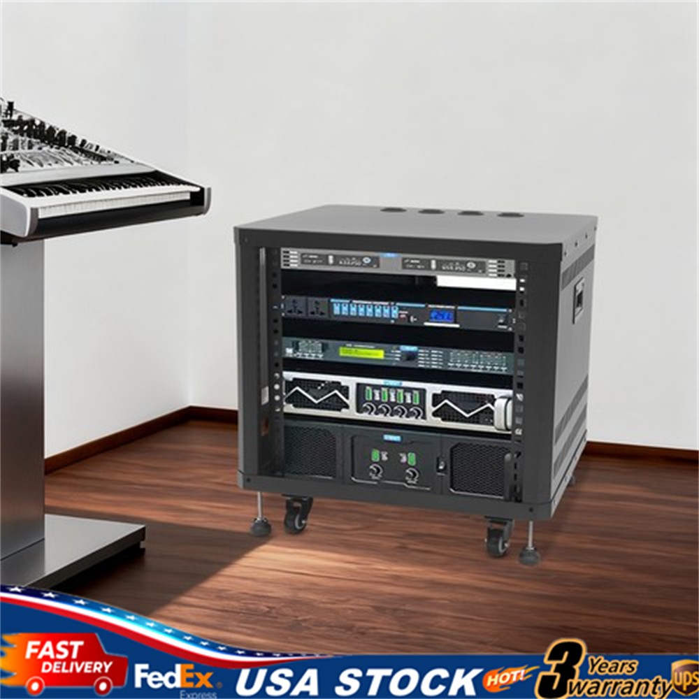 9U Rolling Server Rack Locking Network Cabinet Box Data Enclosure