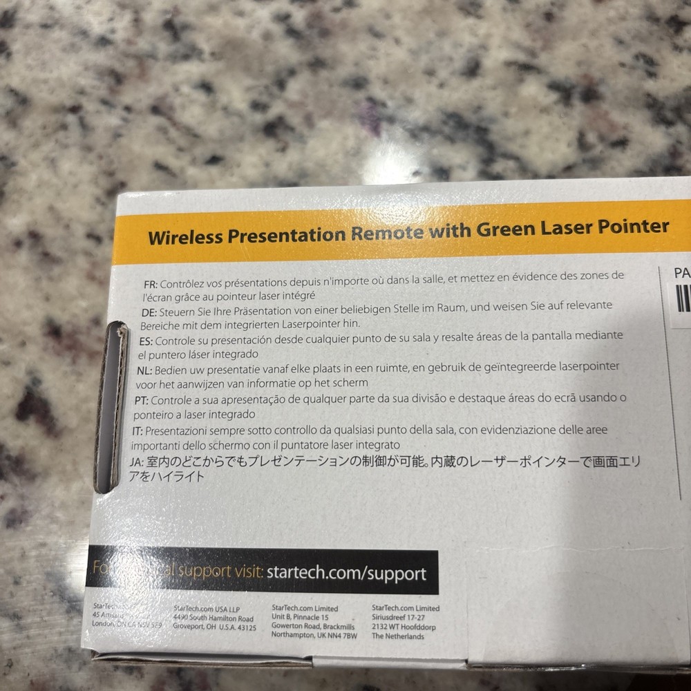 StarTech Wireless Presentation Remote with Green Laser Pointer NEW SEALED IN BOX