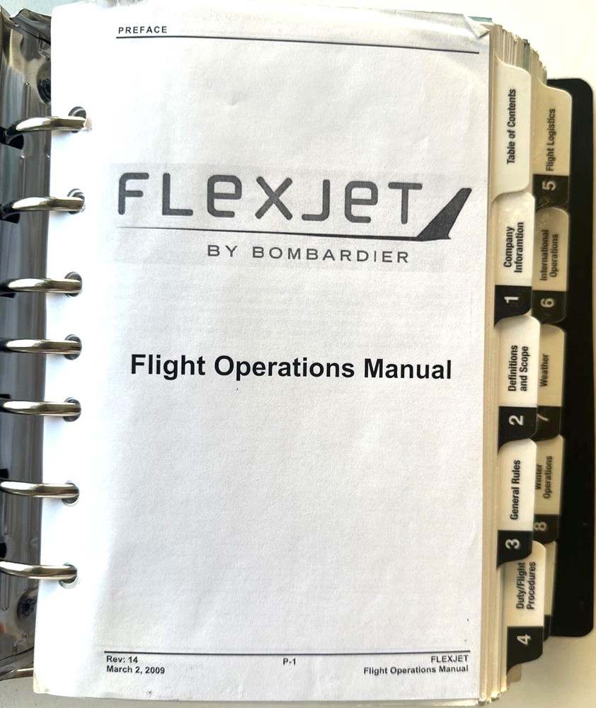 Bombardier FLEXJET FLIGHT OPERATIONS MANUAL