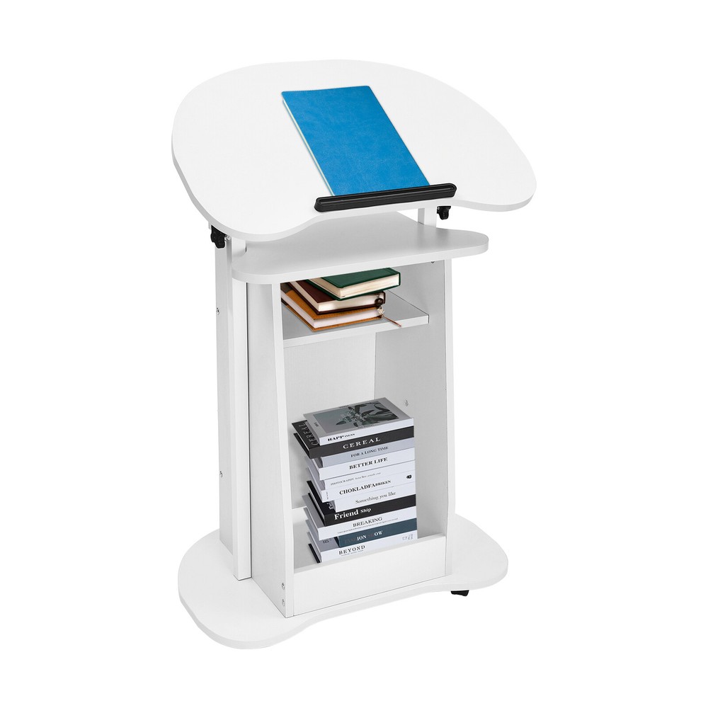 Height Adjustable Mobile Presentation Stand - Versatile Desk With Casters