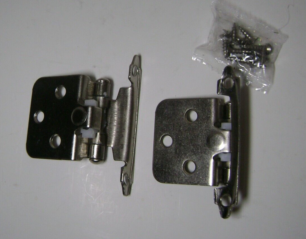 Cabinet Door Hinge Overlay Kitchen Cupboard Face Mount Hinges Close 6 Pack