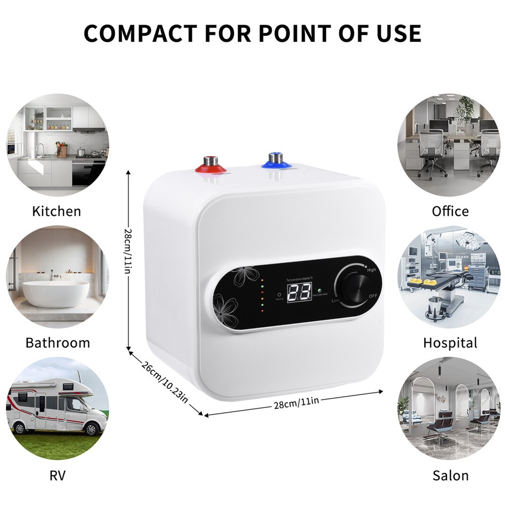 Fast Heat Electric Instant Hot Water Heater Under Sink Small Water Tank Kitchen