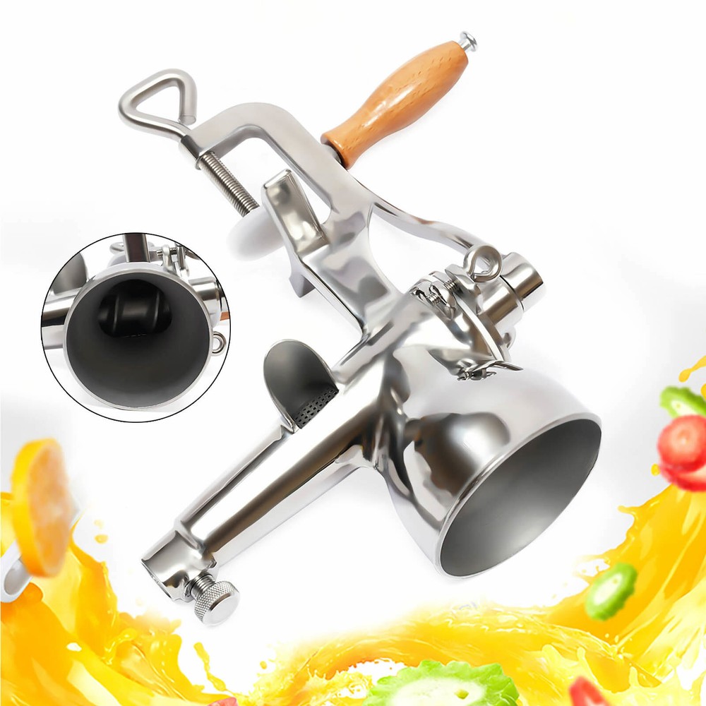 Manual Wheatgrass Juicer Hand Press Wheat Grass Fruit Juicing Extractor Silver~