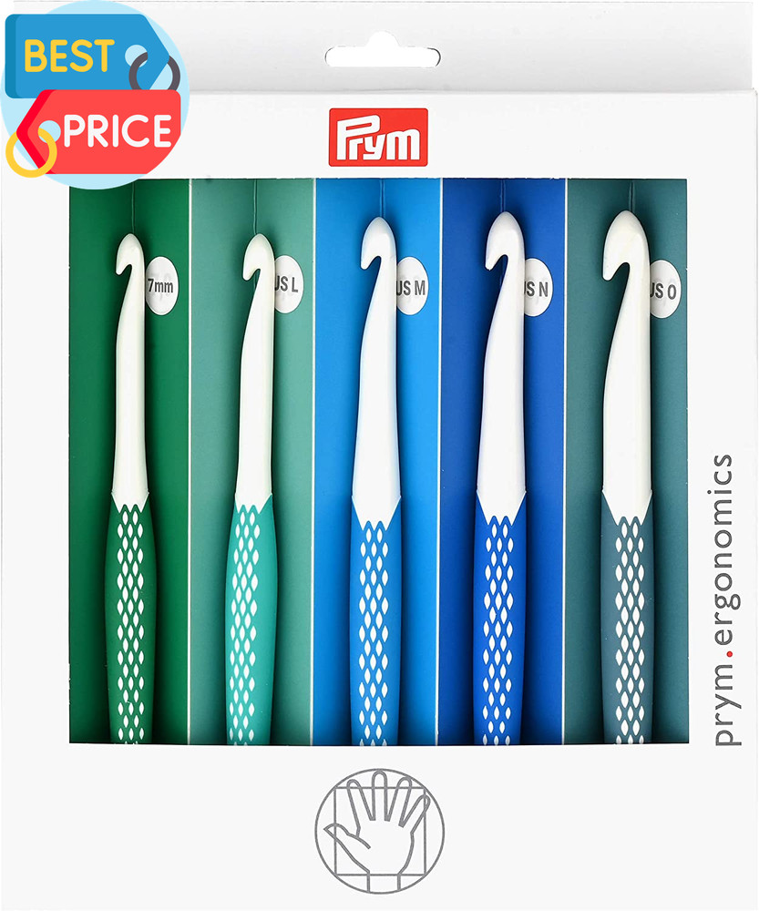 Ergonomics Crochet Hook Set, Large (7Mm, L, M, N, O)
