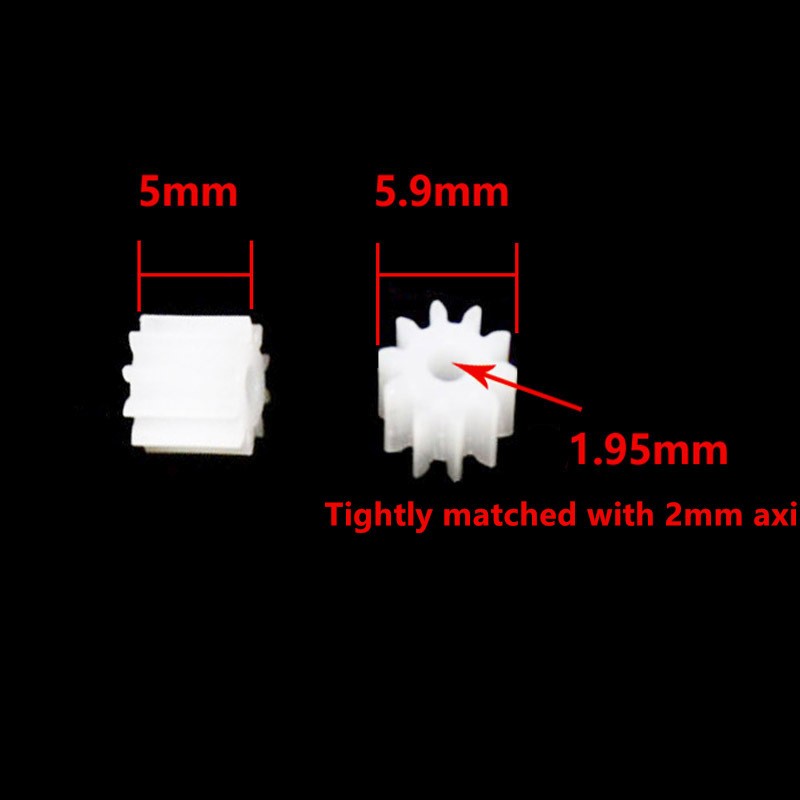 10 Pcs White Plastic 10 Teeth Electrical Models Toothed Wheels Gears