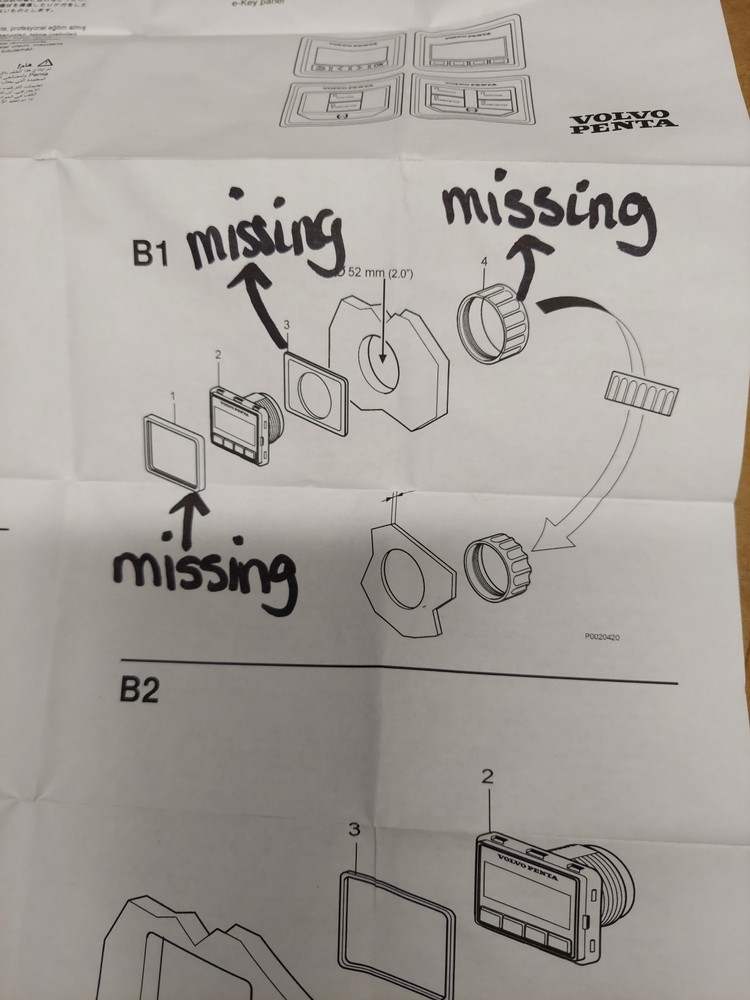 Volvo Penta Boat Wireless Ignition Switch Panel | e-KEY Single (Kit)(4-SE3)