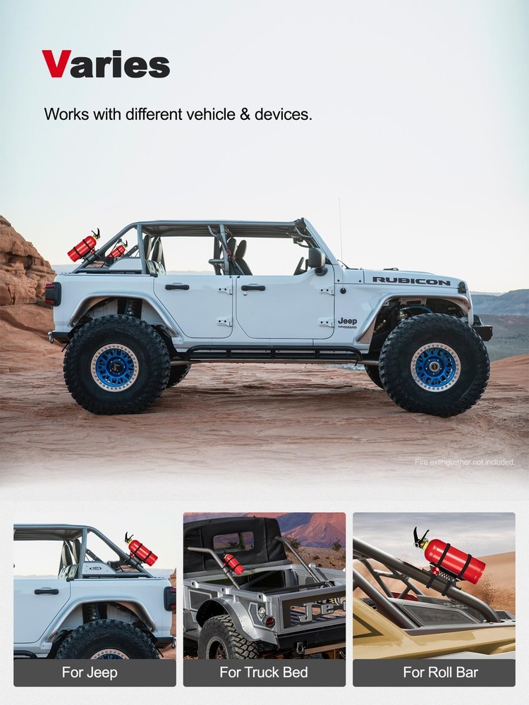 Adjustable Fire Extinguisher Mount, Easy Install on Roll Bar/ Cage Fire Extin...