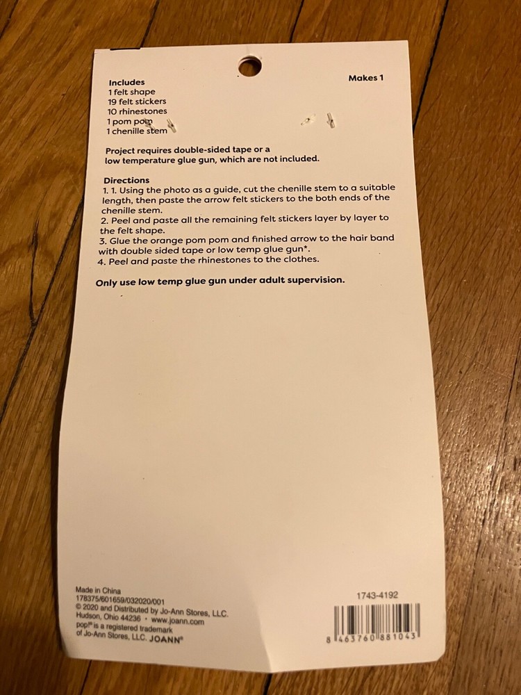 Pop! thanksgiving felt character kit for ages 6+