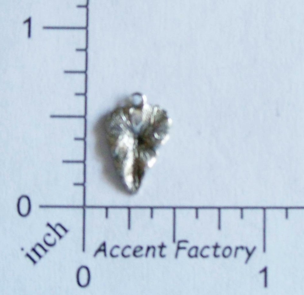32734       4 Pc. Matte Silver Oxidized Small Leaf Charm Jewelry Finding