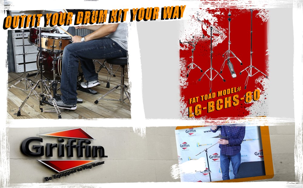 GRIFFIN Cymbal Stand Hardware Pack 4 Piece Set | Full Size Percussion Drum Mount