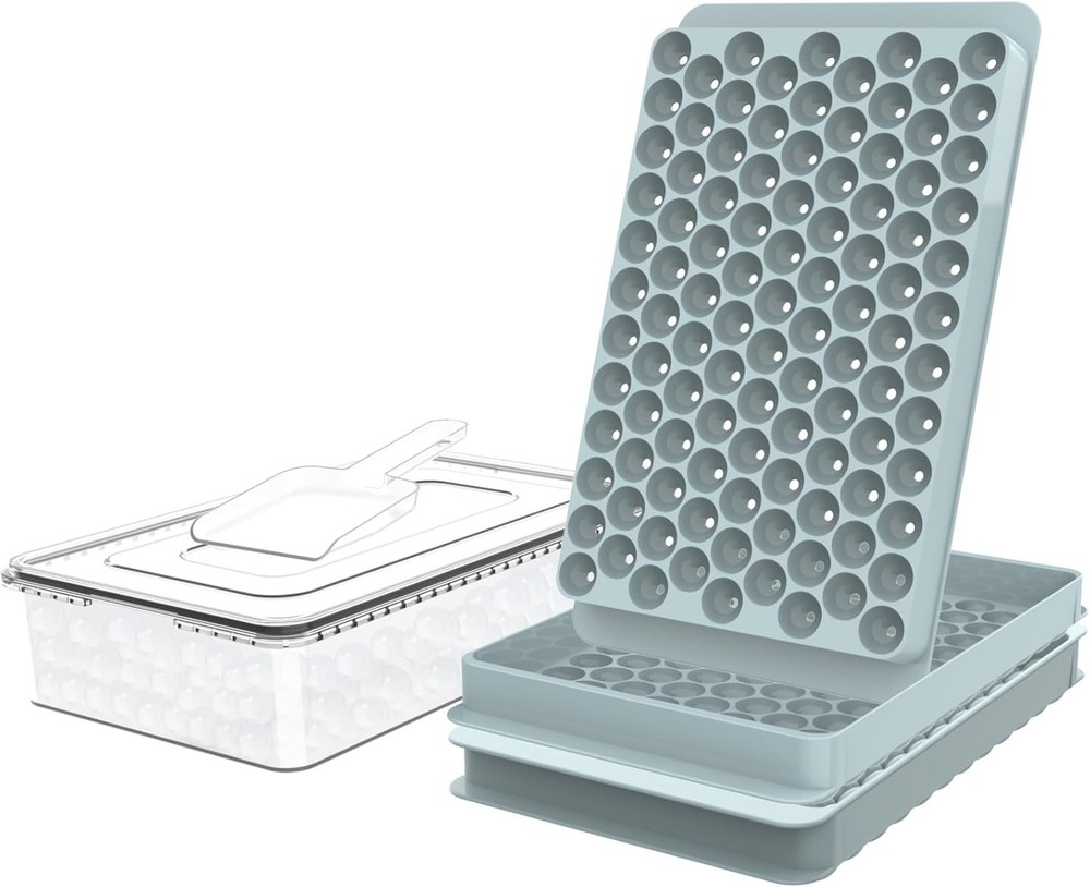 Easy Twist Release Ice Cube Trays - 0.55” Pebbles with Storage Bin Included