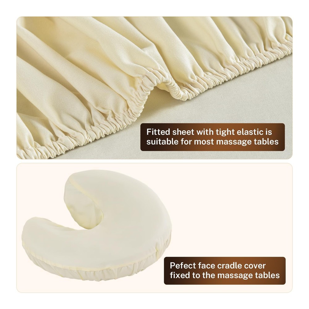 4 Sets Premium Microfiber Massage Table Sheets Set, 3 Piece Set Ultra-Light M...