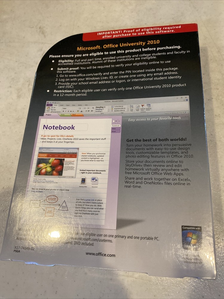 Microsoft Office University 2010 NEW & Sealed