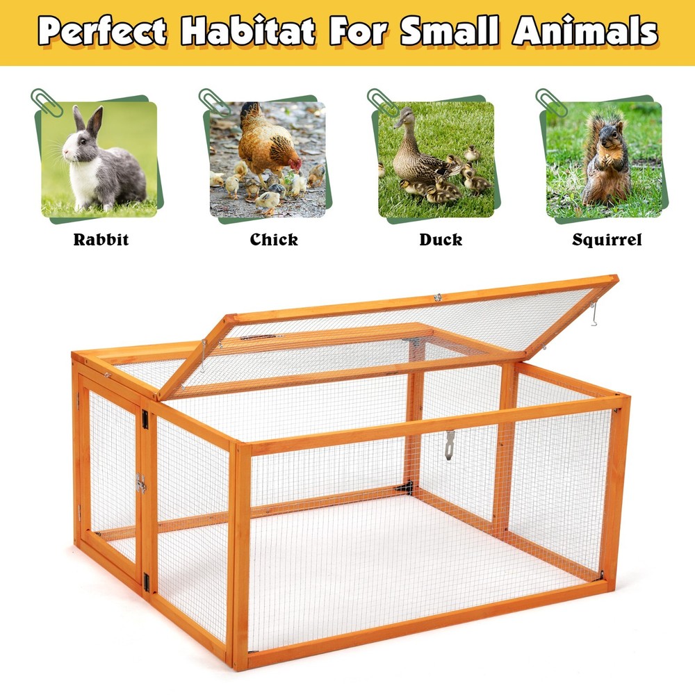 Collapsible Wooden Chicken Coop with Run Stable Comfortable Chicken Brooder Box
