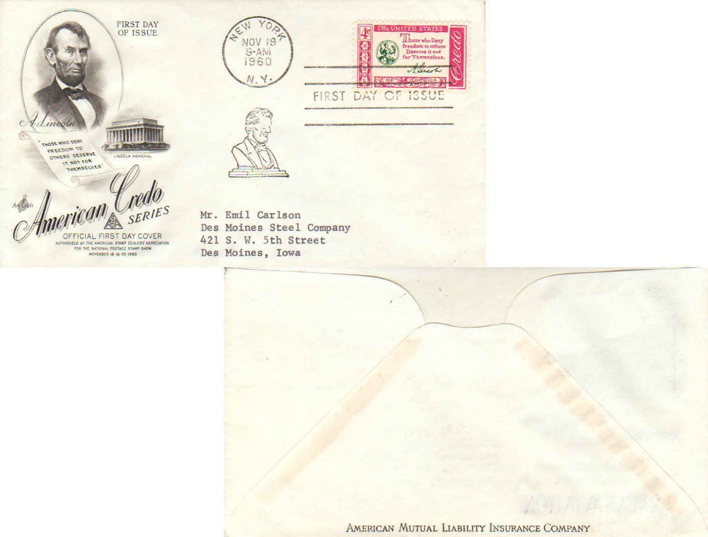 United States Scott 1143 Typewritten Address