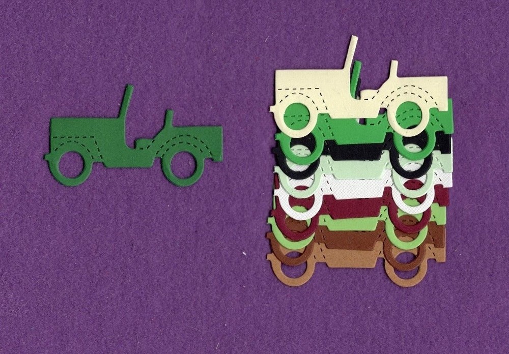 JEEP die cuts scrapbook cards