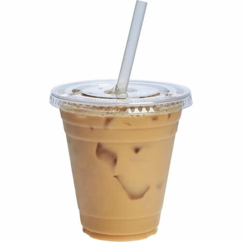 Comfy Package Clear Plastic Cups 12 Oz Disposable Coffee Cups with Lids
