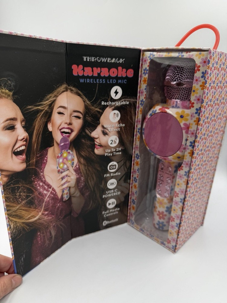 Throwback Karaoke Wireless LED Microphone