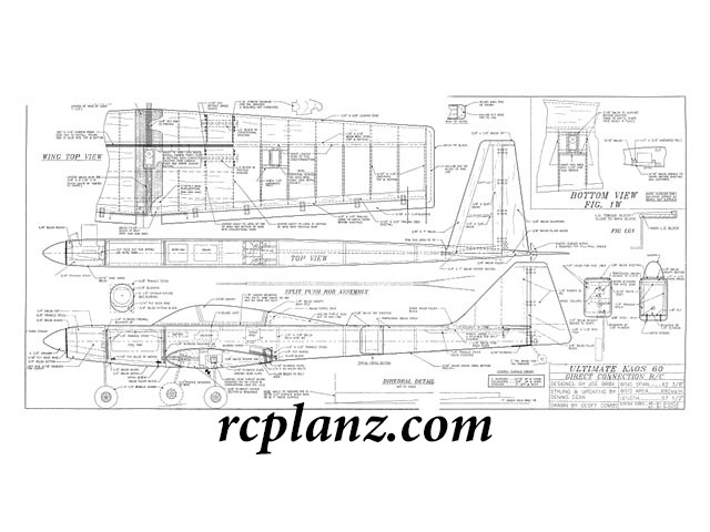 R/C AIRPLANE PLANS & PATTERNS: Ultimate Kaos 60 63" Wingspan - RC Pattern Plane