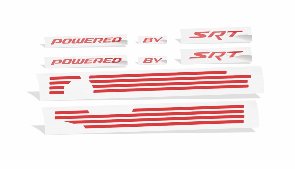 POWERED BY SRT Engine Cover Decals Charger and Challenger Scat Pack