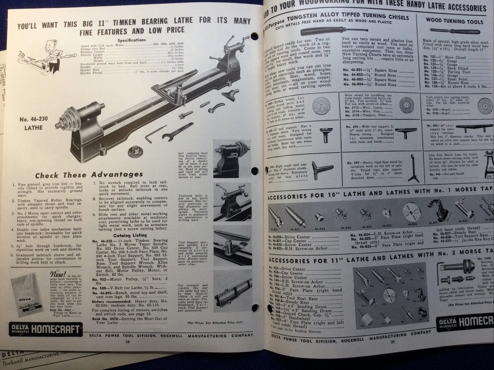 Vintage 1950 DELTA HOMECRAFT POWER TOOLS Catalog