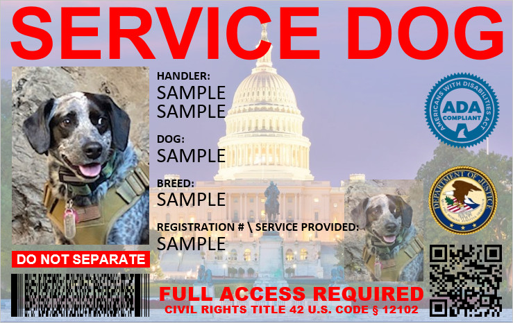 HOLOGRAPHIC ADA SERVICE DOG ID CUSTOMIZABLE