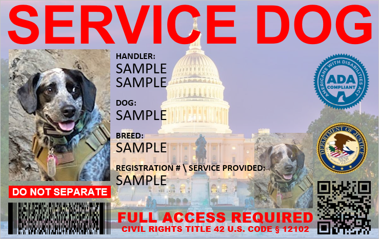 HOLOGRAPHIC ADA SERVICE DOG ID CUSTOMIZABLE