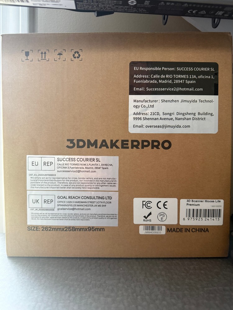 Moose 3DMakerpro Handheld 3D Scanner & Calibration Plate, Tripod, Power Adapter