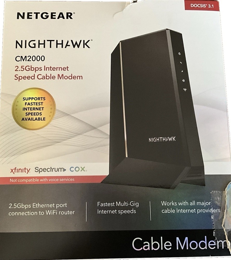 Netgear Nighthawk 2.5 Gbps Ultra-High Speed Cable Modem Model CM2000