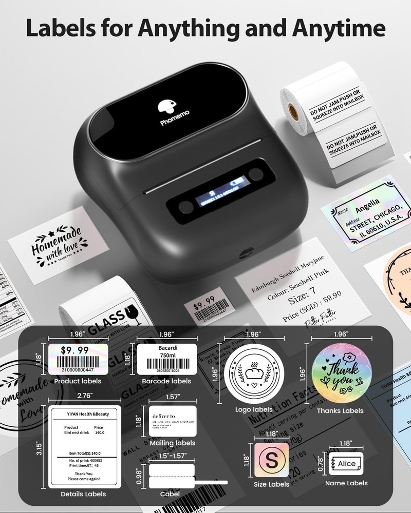 3 Inch Thermal Printer with Bluetooth Connectivity for Labeling Projects