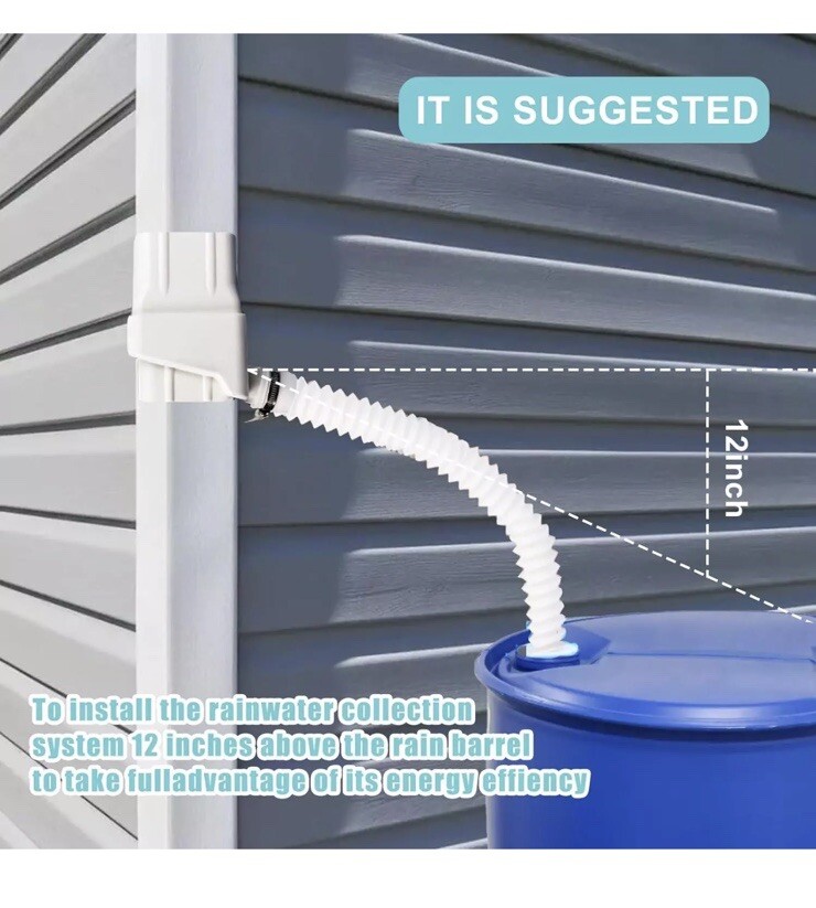 Rainwater Collection System, Downspout Diverter Rain Barrel Diverter Kit Rain...